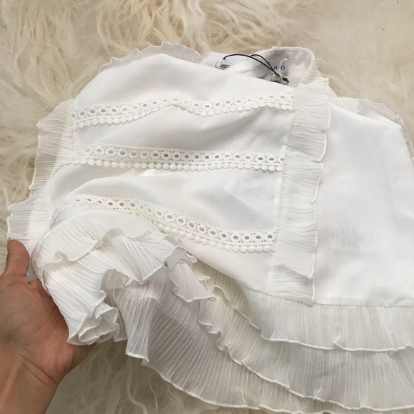 IRO Ruffled plissé gauze-trimmed crepe skirt - Picture 7 of 8